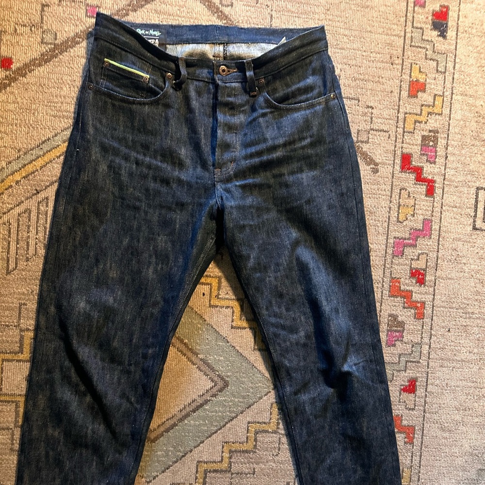 Naked and Famous Pickle Rick Selvedge
